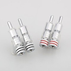 8PCS Hi-End Rhodium / Gold Plated Lock Banana Plug Audio Speaker Cable Connector