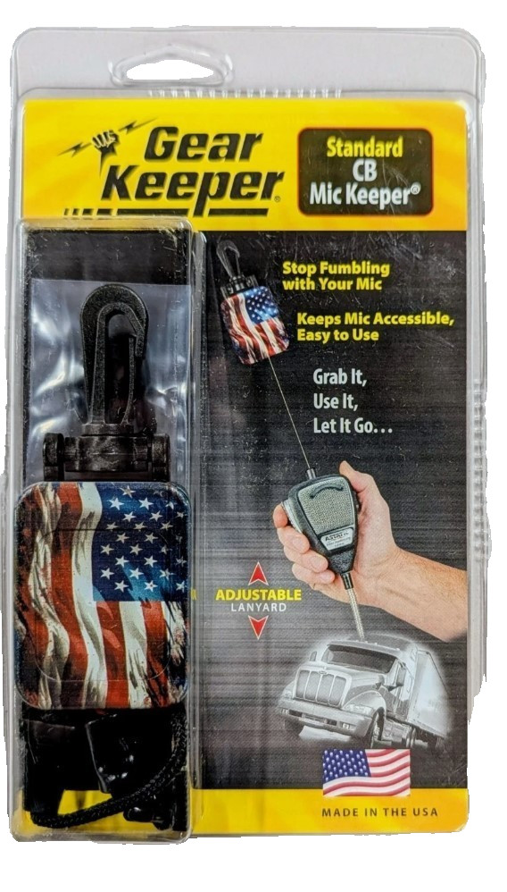 Gear Keeper American Rustic Flag RT2-4212 28″ Retractable CB Microphone Hanger