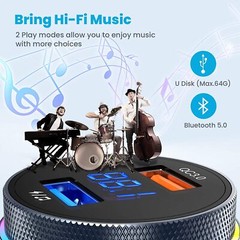 Bluetooth 5.0 Car Wireless FM Transmitter Adapter 2USB QC3.0 Charger Hands-Free