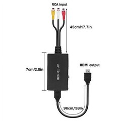 RCA to HDMI Converter, Analog Composite to HDMI Adapter Compatible DVD Players