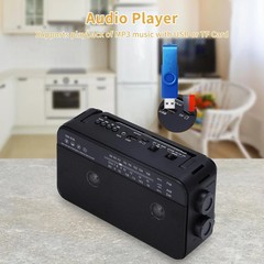 Portable AM FM Shortwave Radio with Bluetooth Speaker Plug in Wall, 3X D Cell Ba
