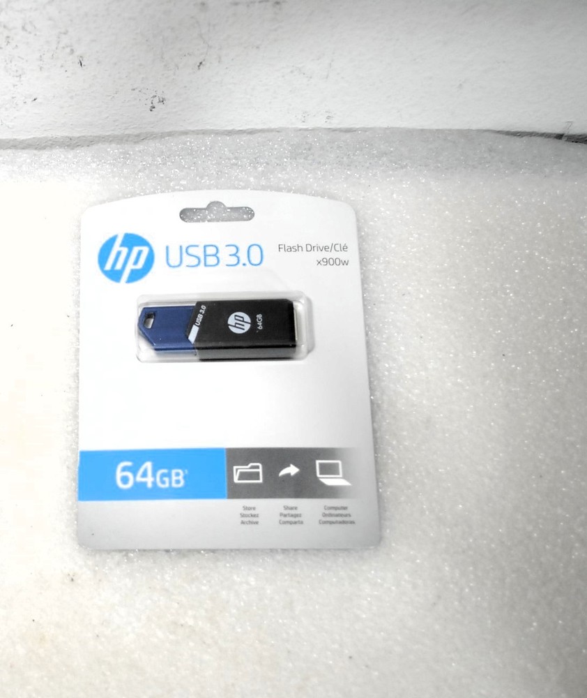 NEW HP64 GB USB 3.0 Flash Drive/Cle x 900w, Black