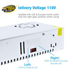 12V 50A 600W Universal Power Supply AC 110V/220V to DC 12V Regulated Switching