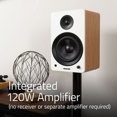 Fluance Powered 6.5” Stereo Bookshelf Speakers for Turntable, TV PC & Bluetooth