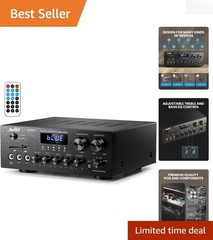 Bluetooth 5.0 Stereo Receiver – 400W Peak Audio Amplifier for Home Theater