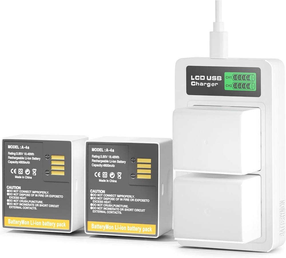 2-Pack Batteries with LCD Charger for Arlo Ultra 2,Pro 4,5S 2K Cameras VMA5400