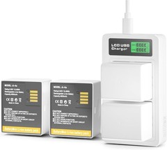 2-Pack Batteries with LCD Charger for Arlo Ultra 2,Pro 4,5S 2K Cameras VMA5400