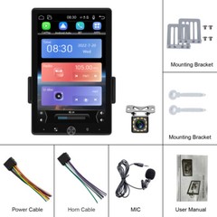 10.4″ 1 DIN Car Stereo Radio Carplay Android Auto Vertical Screen GPS + Camera