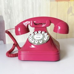 Retro Landline Home Corded Old Fashion Desk Basic Pink Decorative Analog Tel…