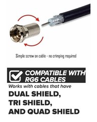 NEW 20 Pack F-type Male Twist On Connector for RG6 Coaxial Coax Antenna Cable v2