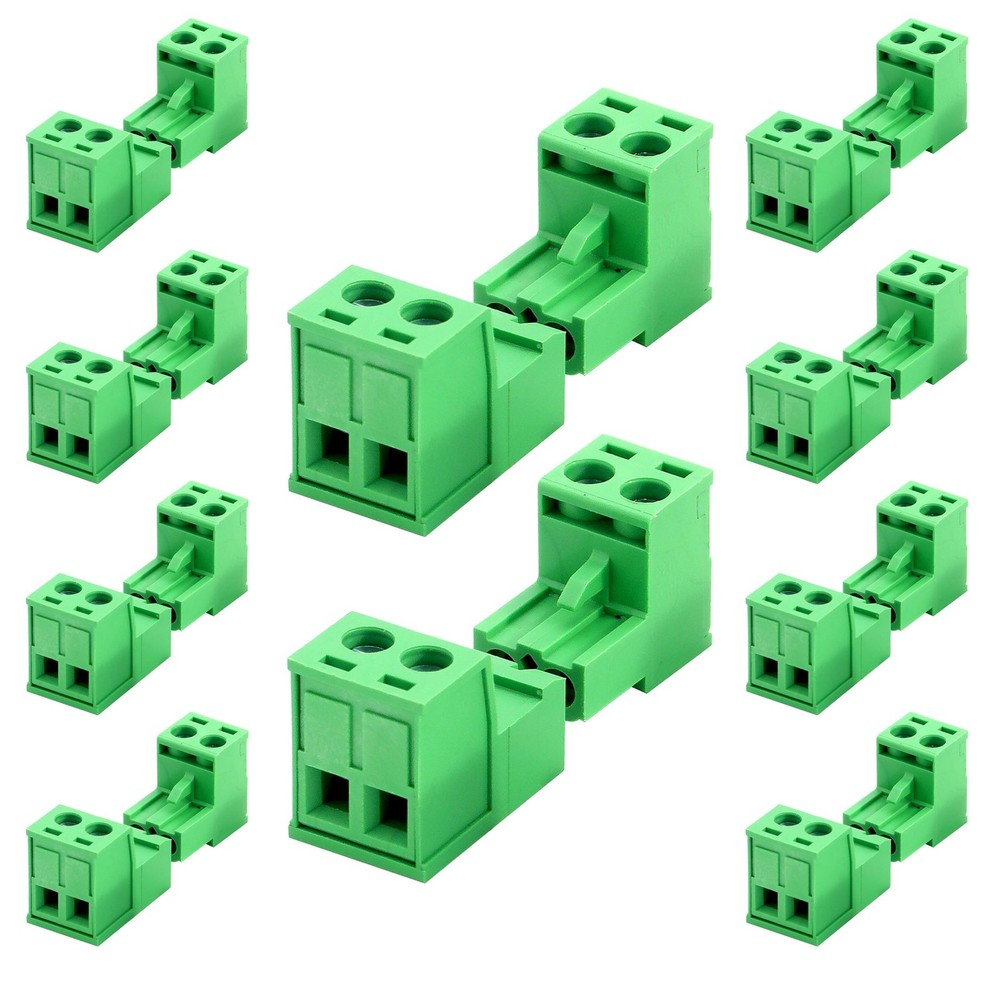 2Pin 5.08mm Pitch Pluggable Mount Screw Terminal Block Phoenix Plug 10 PCS