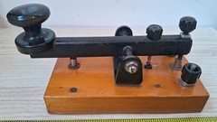 Vintage Morse Telegraph Key FEP Educational Wooden Russian Soviet USSR 1954