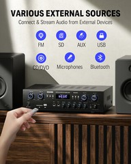 Donner MAMP5 Bluetooth Audio Power Amplifier Receiver 440W 4 Channel HiFi Amp