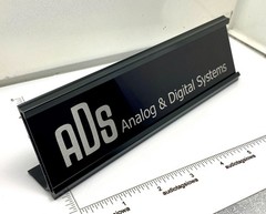 ADS Speakers Early Logo Desk Sign Custom Made Aluminum Reversible Black / Silver