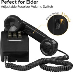 Retro Wall Phones for Landline with Mechanical Ringer Corded Telephone Wall
