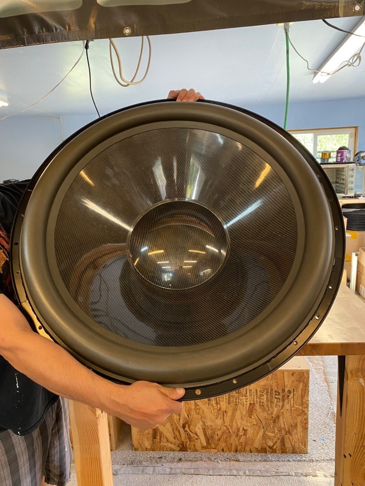composite 32″ subwoofer cone made to order your choice of face material! 6″ coil