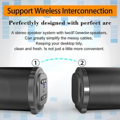 Wireless Bluetooth TV Sound Bar Theater Subwoofer Soundbar Computer Speaker 22”