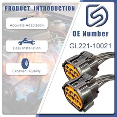 GL221-10021 2Pcs 10-Pin Headlight Connector Wiring Harness Compatible with