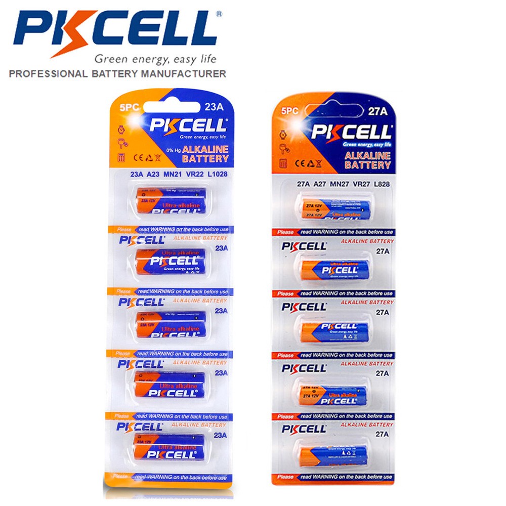 23A / 27A 12Volt Batteries MN27 MN21 LRV08 Alkaline for Fan Remote Pack of 5pcs