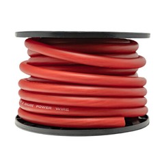SoundBox CW0-50R, 0 Gauge 50′ CCA Amplifier Power / Ground Amp Wire Spool, Red