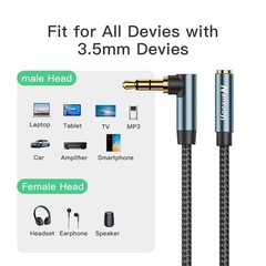 Nanxudyj 3.5mm Headphone Extension Cable 6FT Right Angle 3.5mm Male to Female…