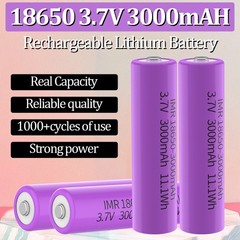 186&&&50 Battery for 2 Pack 3.7 Volt 186&&&50 Rechargeable 3000mAh Blue