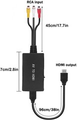 RCA to HDMI Converter, Analog Composite to HDMI Adapter Compatible VCR,DVD