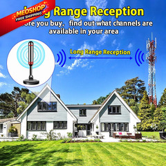 Digital TV Antenna for Smart Indoor，2026 HD with 5.5 IN, black