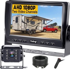 RV Backup Camera Plug and Play – No Delays 7 Inch HD 1080P Rear View Camera w…