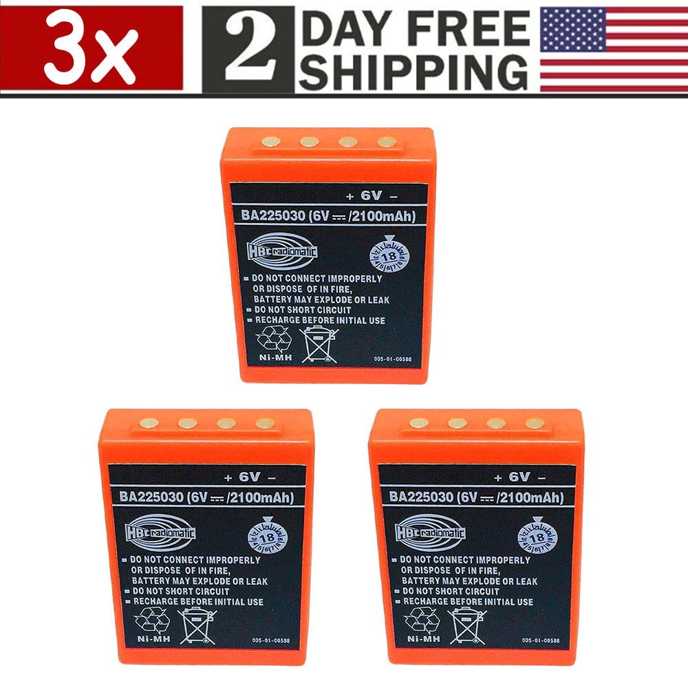 [3 Pack] 2100mAh BA225030 6V Ni-Mh Battery For HBC Pump Truck Remote Control