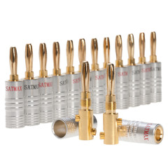 24K Gold Plated Audio Banana Screw Plug Speaker Wire Jack Connector Lot