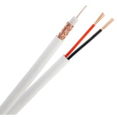 RG59 Siamese Coaxial Cable CCTV Wire 20AWG 18/2 Security Camera 1000FT White
