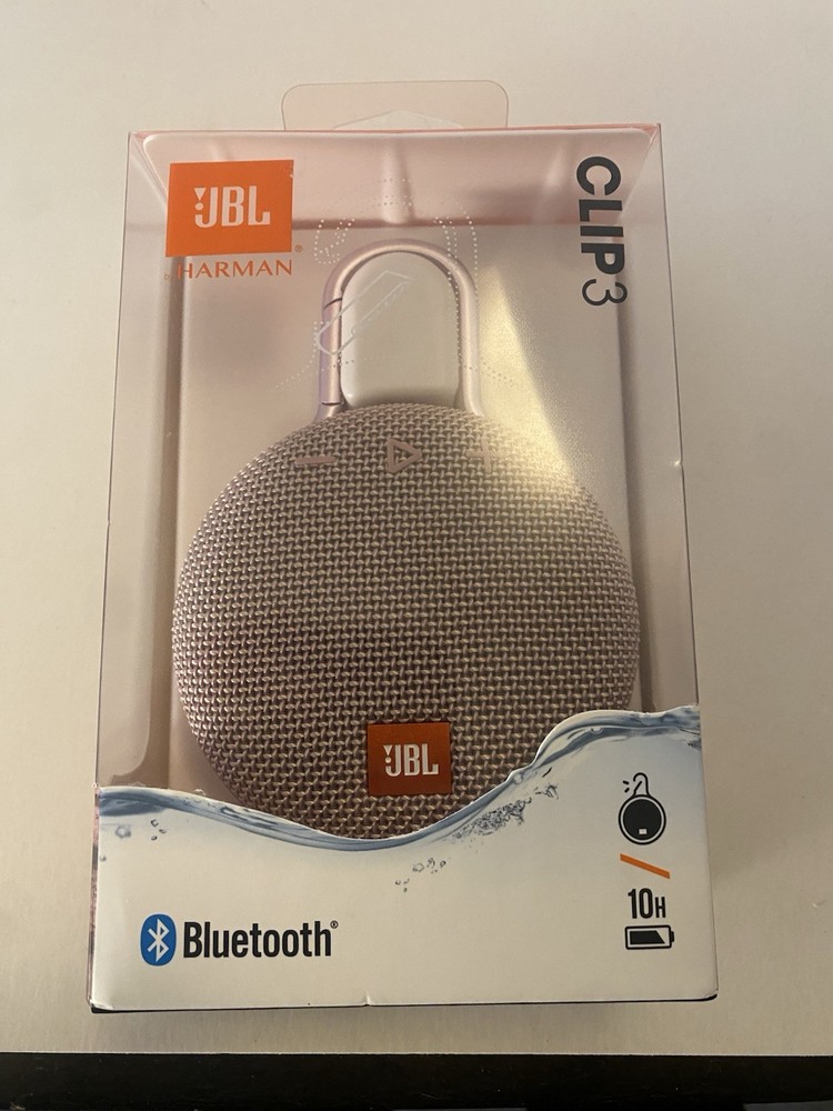 JBL Harman Clip 3 Bluetooth Speaker with Carabiner 10 Hours Playtime Pink NEW