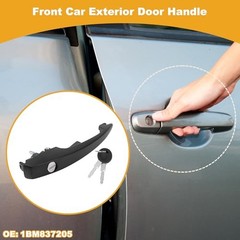 Front Car Exterior Door Handle for VW Beetle 1947-2003 Black ABS, Metal 1 Set