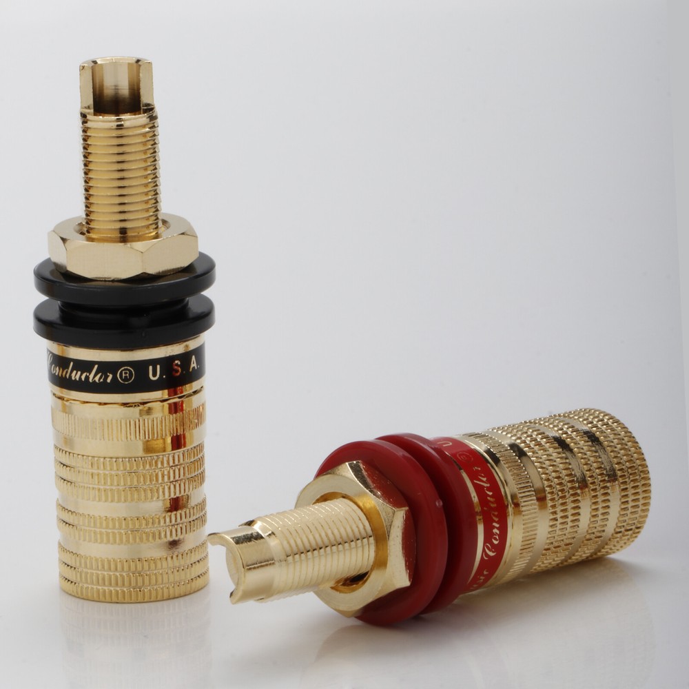 4Pcs HiFi Speaker Binding Post Gold Plated Audio Jack Sockets Plug Terminals