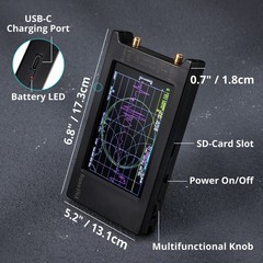 NanoVNA-H4 4″ Ham Radio Antenna Analyzer 10k-1.5GHz SWR Meter MicroSD PC