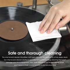6-in-1 Vinyl Record Cleaning Kit w/Microfiber Cloth/Label Protector/Stylus Brush