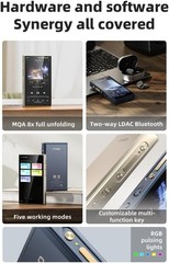 FiiO M21 Android 13 Portable Music Player w/Snapdragon 680, DSD (Dark Blue)