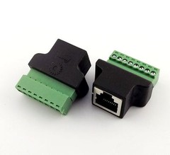 Ethernet RJ45 Female To Screw Terminal 8 Pin CCTV Digital DVR Adapter Connector