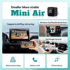 Ottocast 3in1 Wireless CarPlay &Android Auto Adapter AirPlay Mirroring Plug Play