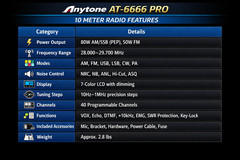 Anytone AT‑6666 PRO 10 Meter Radio 80W AM/FM/USB/LSB/CW 7‑Color LCD NRC