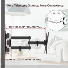 Full Motion Articulating TV Wall Mount for 12″-42″ LED/LCD TV Monitor Adjustable