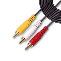 SatelliteSale AV Male to Male 3 RCA Audio Video Composite Cable Black (6 feet)