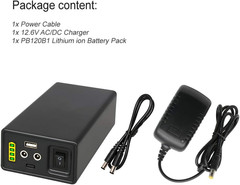 12V 38400mAh Lithium Ion Battery Pack with Dual DC & USB Outputs