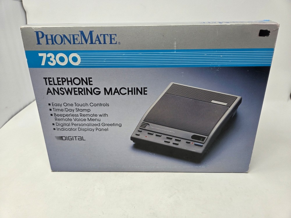 PHONEMATE 7300 TELEPHONE DIGITAL ANSWERING SYSTEM MACHINE GRAY VINTAGE NOS PROP