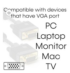 VGA Cable Male VGA to VGA Cable PC Laptop TV Monitor SVGA D-Sub Cord HD 1080p 6f