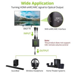 LiNKFOR eARC/ARC Audio Extractor, HDMI eARC to Optical Converter