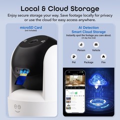 Geeni Orbit 2K PTZ Indoor Smart Security Camera Auto Tracking WiFi Night Vision