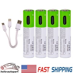 1.5V AA AAA Battery USB Rechargeable Lithium ion Batteries 2600/750mWh W/ Type-C