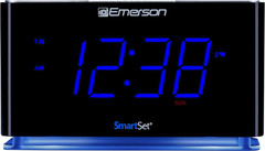 Emerson CKS1507 Smartset Radio Alarm Clock, 1.4″ Blue LED Digital Display, USB